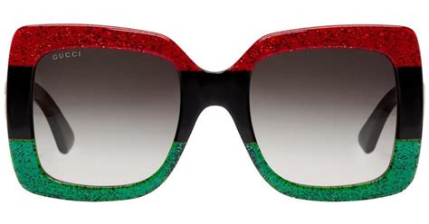 red and green gucci glasses|gucci green square sunglasses.